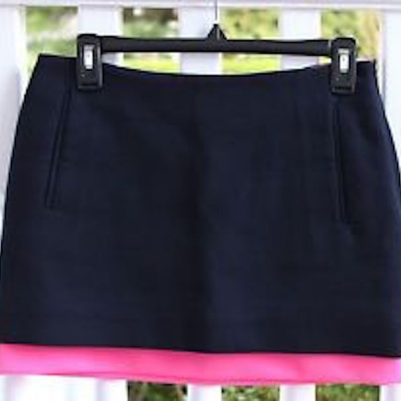 Diane von Furstenberg Elley Navy & Pink Miniskirt - Picture 3 of 4